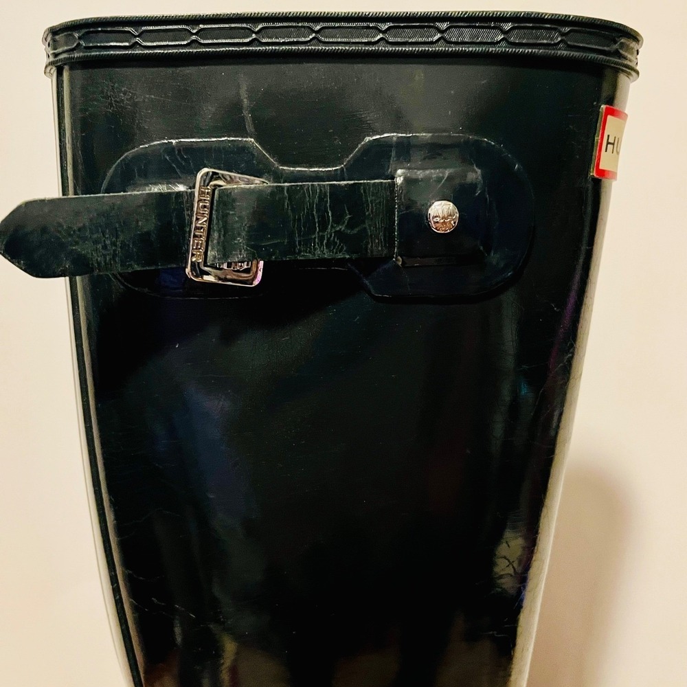 Hunter Original Tall Clear Haze Ombre Black Grey Rubber Rain Boots US 5 Wellies - Picture 9 of 16